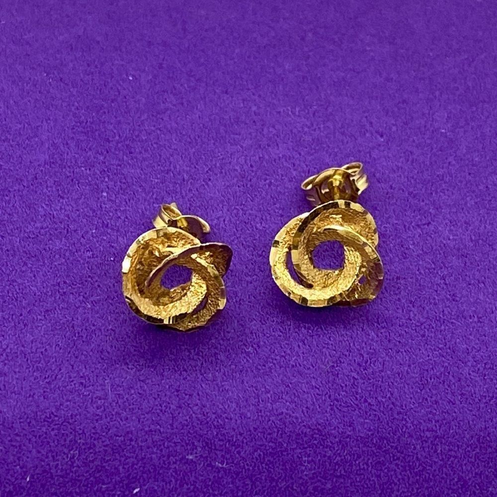 Gold Spiral Stud Earrings - Elegant Women's Jewelry